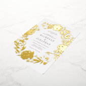 Goud geperst ventilatorkruid folie uitnodiging (Gedraaid)