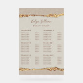 Goud geript papier prijslijst acryl bord (Voorkant)