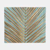 Goud geschilderd tropisch palmpatroon fleece deken (Voorkant (Horizontaal))