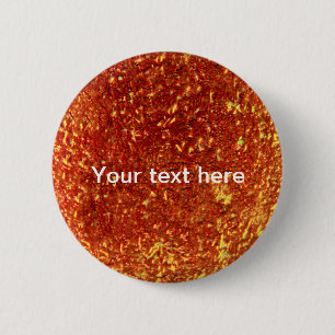Goud gesmolten glas ronde button 5,7 cm