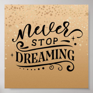 Goud Gespikkeld Inspirerend Citaat Poster