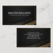 Goud gestreept | gespikkeld gouden zwart patroon visitekaartje (Voorkant / Achterkant)