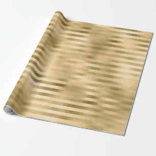 Goud gestreepte folie cadeaupapier