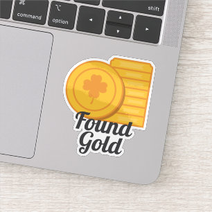 Goud gevonden St. Patrick's Day Gouden Munten Sticker