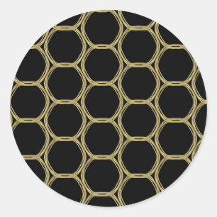 Goud Glam & Zwarte Ringen Modern Glam Feestje Ronde Sticker