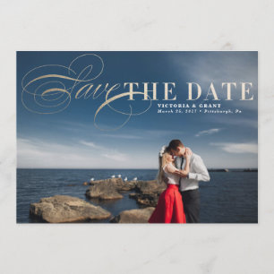 Goud Glamoureus Bewaar de datum fotokaart Save The Date