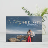 Goud Glamoureus Bewaar de datum fotokaart Save The Date (Staand voorkant)