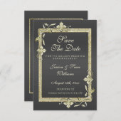 Goud Glans & Glitter 50ste Gouden Bruiloft Save The Date (Voorkant / Achterkant)