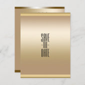 Goud glanzend chique glam Save the Date Aankondigingskaart (Voorkant / Achterkant)