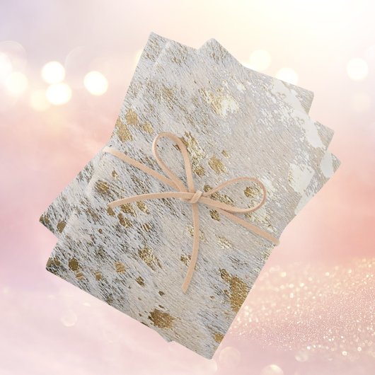 Goud glanzend Metallic Kerstcadeau Inpakpapier Vel