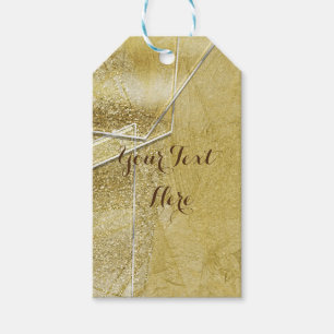 Goud Glanzende Kristallen Glas Glam Designer Stijl Cadeaulabel