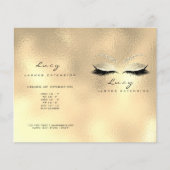 Goud Glas Glitter Make-up Wimpers Prijzen Folder Flyer (Voorkant)