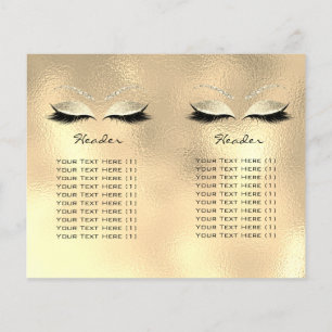 Goud Glas Glitter Make-up Wimpers Prijzen Folder Flyer