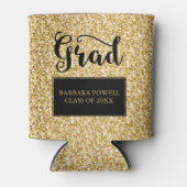 Goud Glitter-Afstuderen Blikjeskoeler (Voorkant)