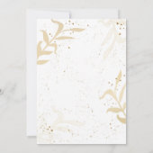 Goud glitter en witte bladeren kaart (Achterkant)