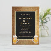 Goud Glitter Lis en Bier Kaart (Staand voorkant)