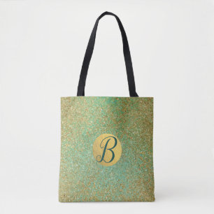 Goud Glitter Turquoise Aqua Groen Glam Trend Chic Draagtas