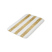 Goud Glitter Wit Strepen Patroon Badmat (Gekanteld)