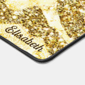 Goud & Glitter Zebra Naam of Monogram Luxe toevoeg Bureaumat (Hoek)