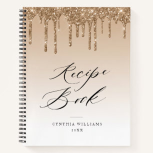 goud glitters droppels Receptenboek Notitieboek