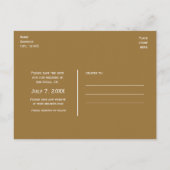 Goud glittersparel wit save the date briefkaart (Achterkant)