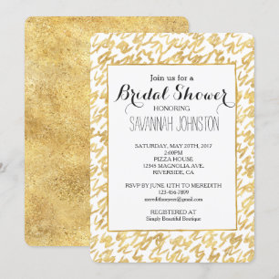 Goud Glitz Abstract Squiggles vrijgezellenfeest Kaart