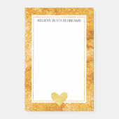 Goud Glitz Hart Post-it® Notes (Voorkant)