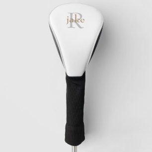 Goud & Grijs Monogram Driver Golf Head Hoesje Golfheadcover