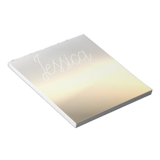 Goud Grijs Ombre Gradiënten & Uw Script Notitieblok (Schuin)