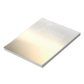 Goud Grijs Ombre Gradiënten & Uw Script Notitieblok (Gedraaid)