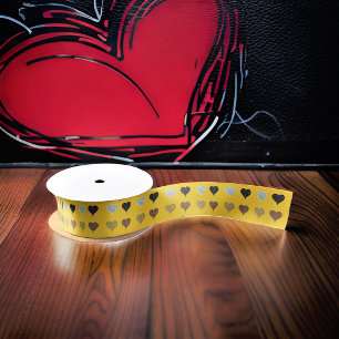 Goud Grijs Zwart Bruin Harten Lint