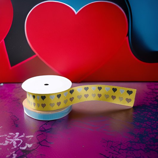 Goud Grijs Zwart Bruin Harten Lint