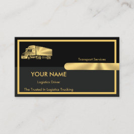 Goud grijs zwart Retro Kolommen Logistics Trucking Visitekaartje