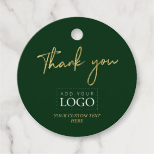 Goud & Groen Bedankt Zakelijk Logo Bedankjes Labels