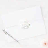 Goud groen blad Sip Sip Hooray Bruidsfeest Ronde Sticker (Envelop)