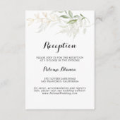 Goud Groen Bladgroen Bruiloft Receptie Informatiekaartje (Voorkant)