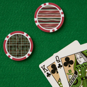 Goud Groen Bordeaux Blos Rode Strepen Poker Chips