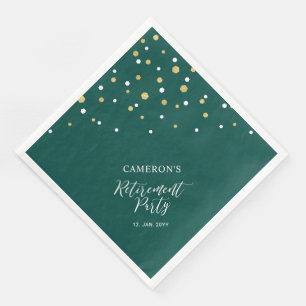 Goud & Groen Chic Confetti Pensioenfeest Servet