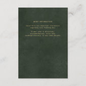 Goud groen elegante bruiloft gast informatie informatiekaartje (Achterkant)
