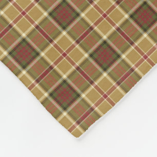 Goud, Groen en Rood Rustiek Plaid Fleece Deken