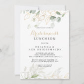 Goud Groen Foliage Bruidsmeisjes Luncheon Douche Kaart (Voorkant)
