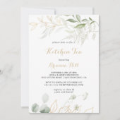Goud Groen Foliage Keuken Thee Vrijgezellenfeest Kaart (Voorkant)