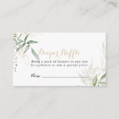 Goud Groen Foliage Luier Raffle Ticket Informatiekaartje (Voorkant)