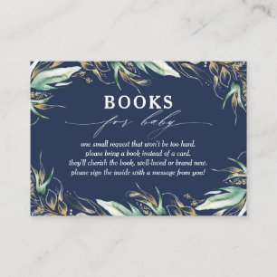 Goud groen Navy Blue Baby Boeken Aanvraag Visitekaartje