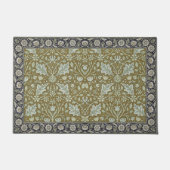 Goud Groen William Morris Bloemenpatroon Deurmat (Voorkant)