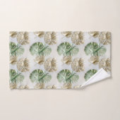 Goud Groen Wit Tropisch Bladeren Bad Handdoek (Handdoek)