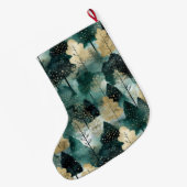 Goud Groen Witte Bomen Kerstnaam Grote Kerstsok (Achterkant (Hangend))