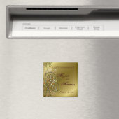 Goud & Groene Boho Dot Spiralen Verenigd In Huweli Magneet (Insitu (Vaatwasser))