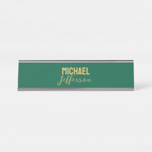 Goud groene kleur elegante moderne minimalistische bureau naambordje