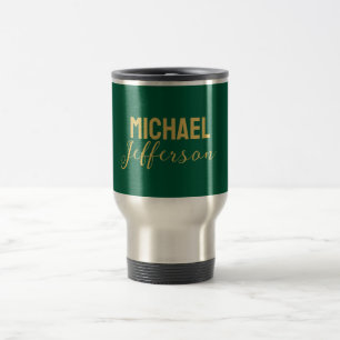 Goud groene kleur elegante moderne minimalistische reisbeker
